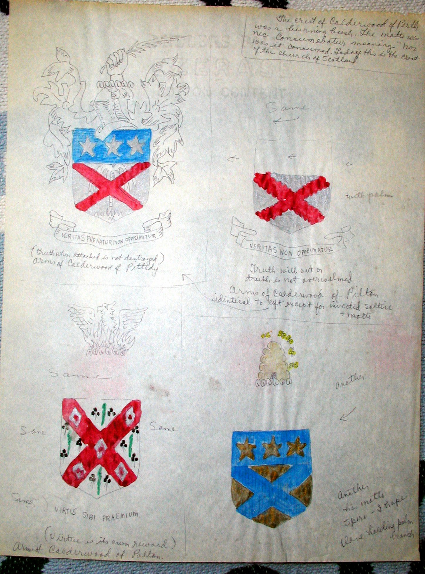 Calderwood Heraldry Crests